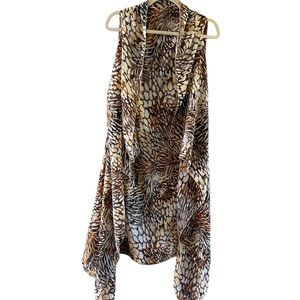 Vintage Women’s Animal Print High Low Vest or Coverup Leopard Zebra one Size
